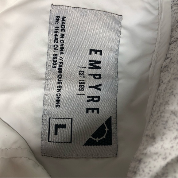 Empyre By Zumiez Unisex White Windbreaker Size M/L - Picture 5 of 6